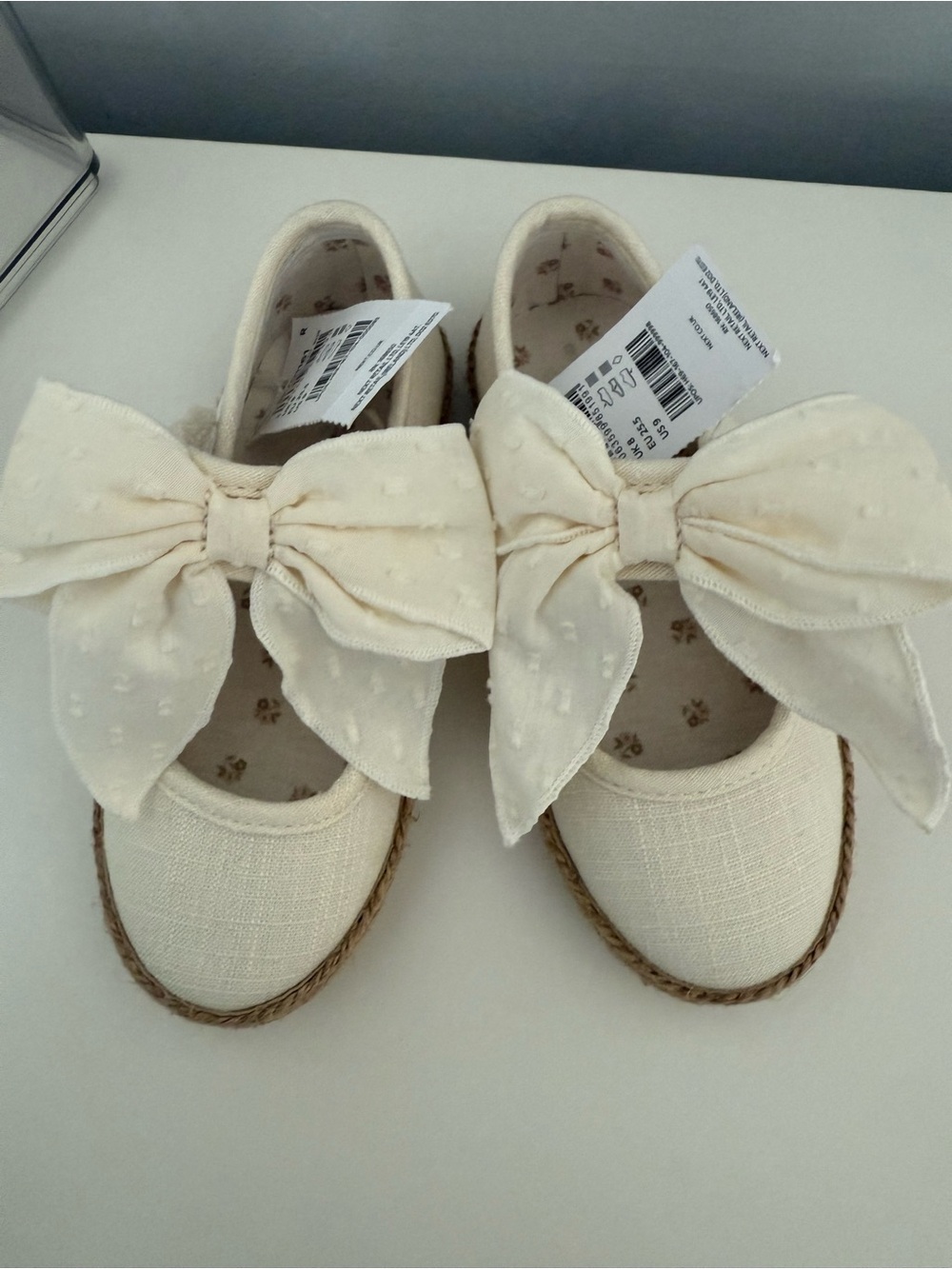 next Cream Bow Espadrille Flats for Girls